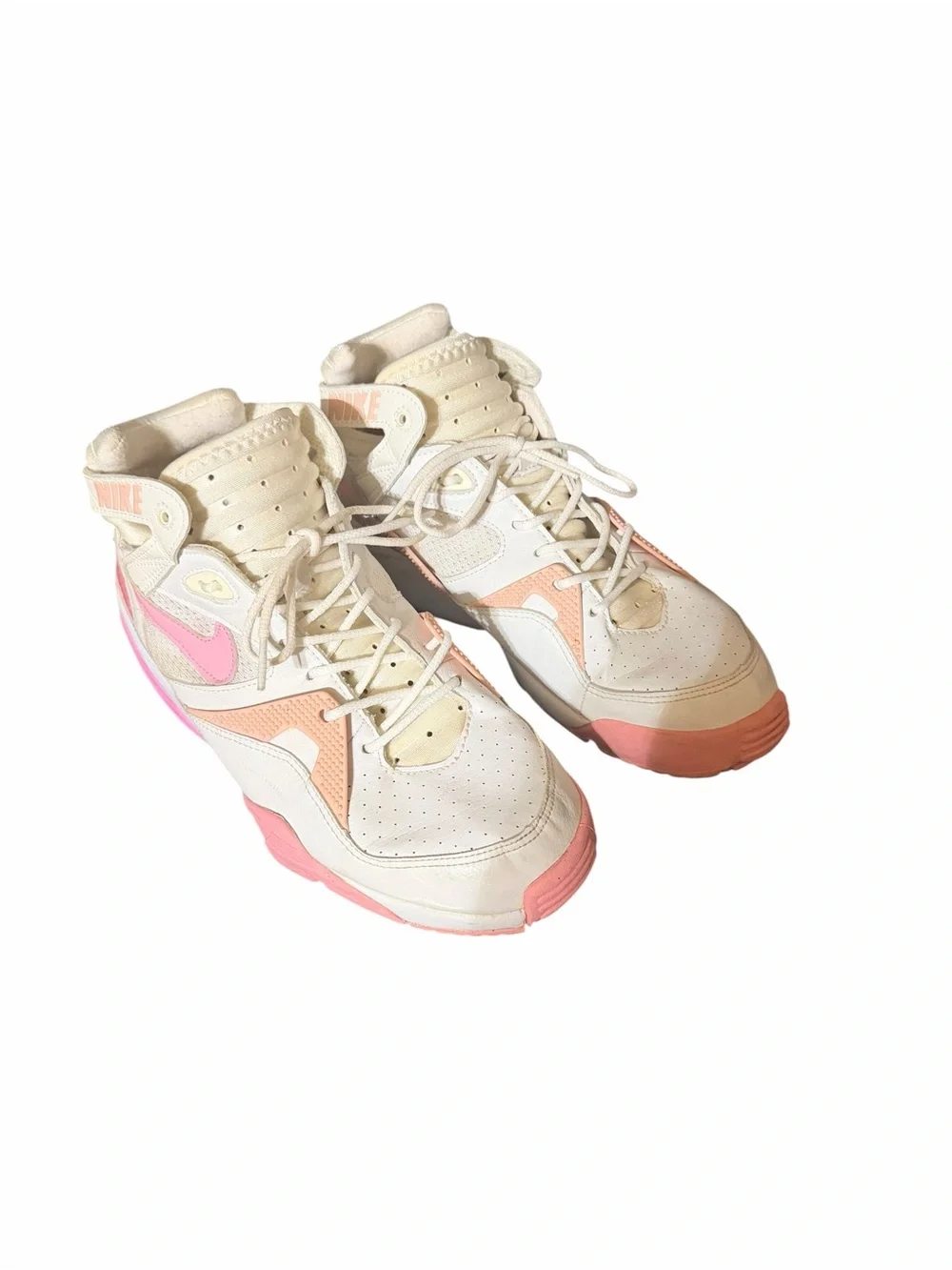 Vintage 2005 Nike Air Womens 11 White Pink High Top Y2K Sneakers